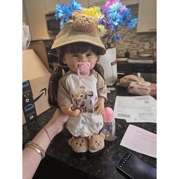 🆕18 inch Full Cloth Body With Vinyl Limbs Baby Doll Lily Mae Reborn Baby Girl - Picture 2 of 10